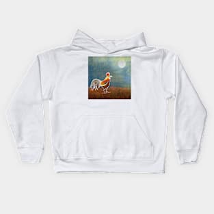 Rooster In the Moonlight Kids Hoodie